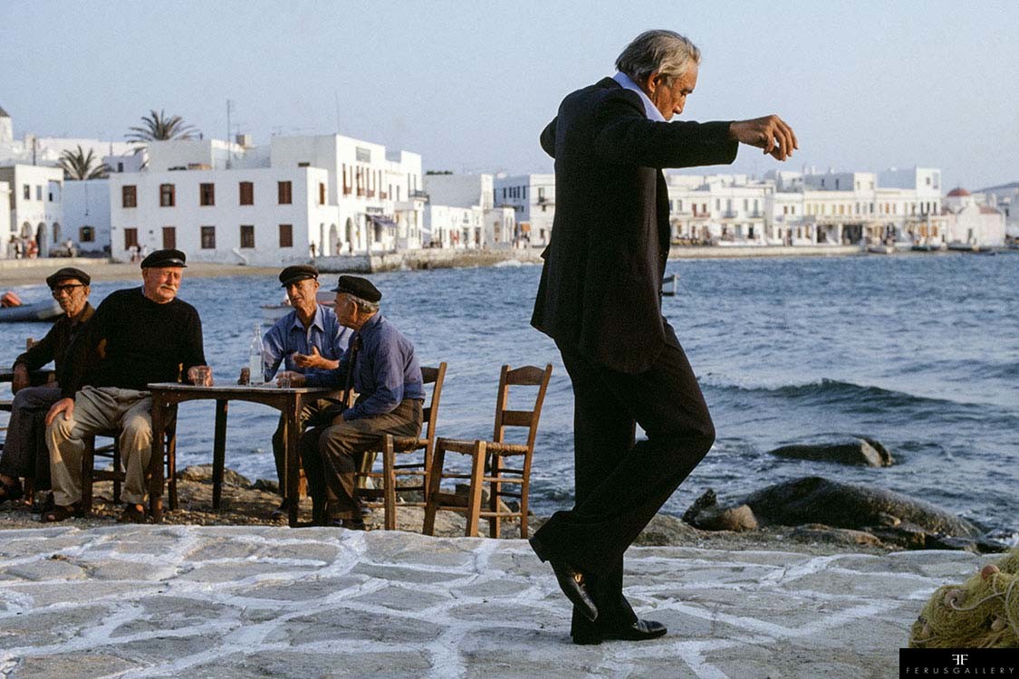 Mexican-born American actor Anthony Quinn as shipping magnate Onassis on the film set of'The Greek Tycoon’ by director J. Lee Thompson, Mykonos, Greece, 1978.