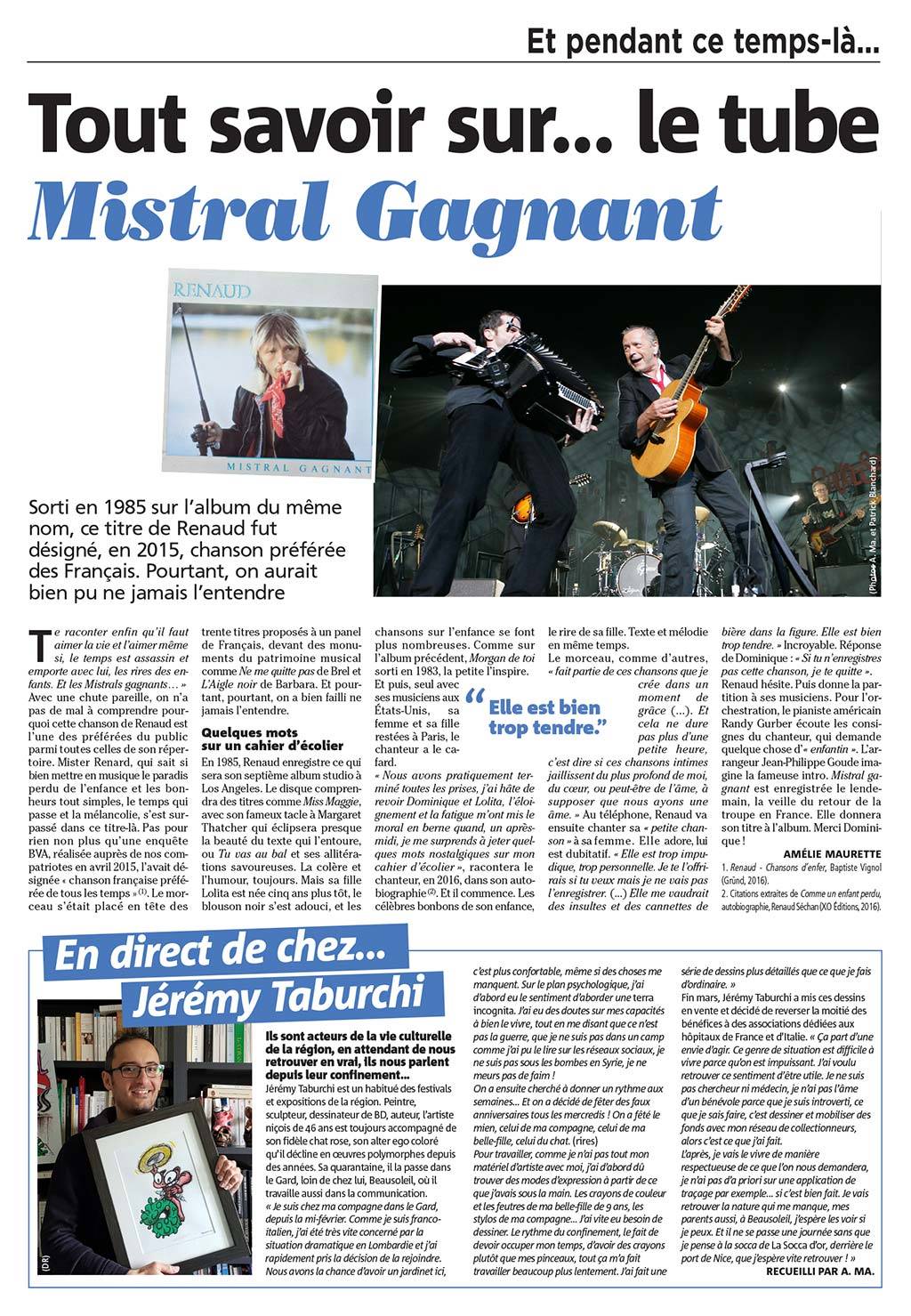 article Nice Matin sur Jérémy Taburchi