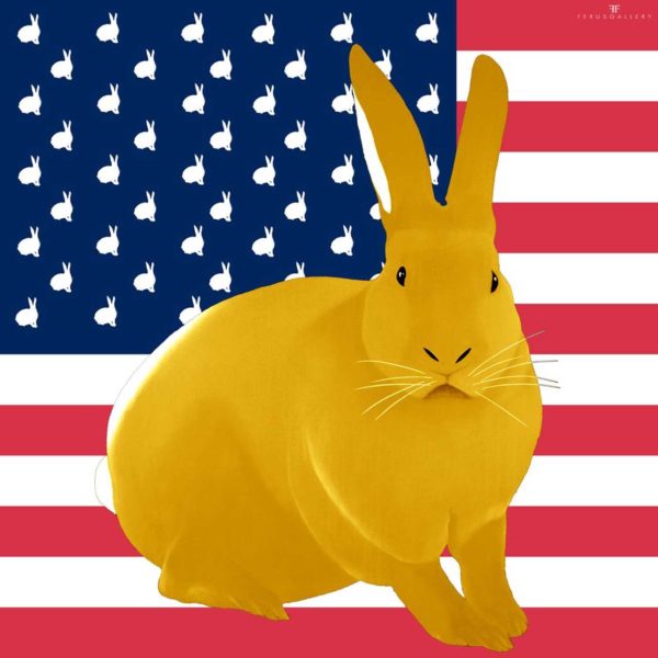 Thierry Bisch rabbit us flag