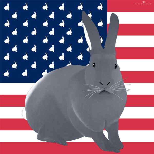 Thierry Bisch rabbit us flag