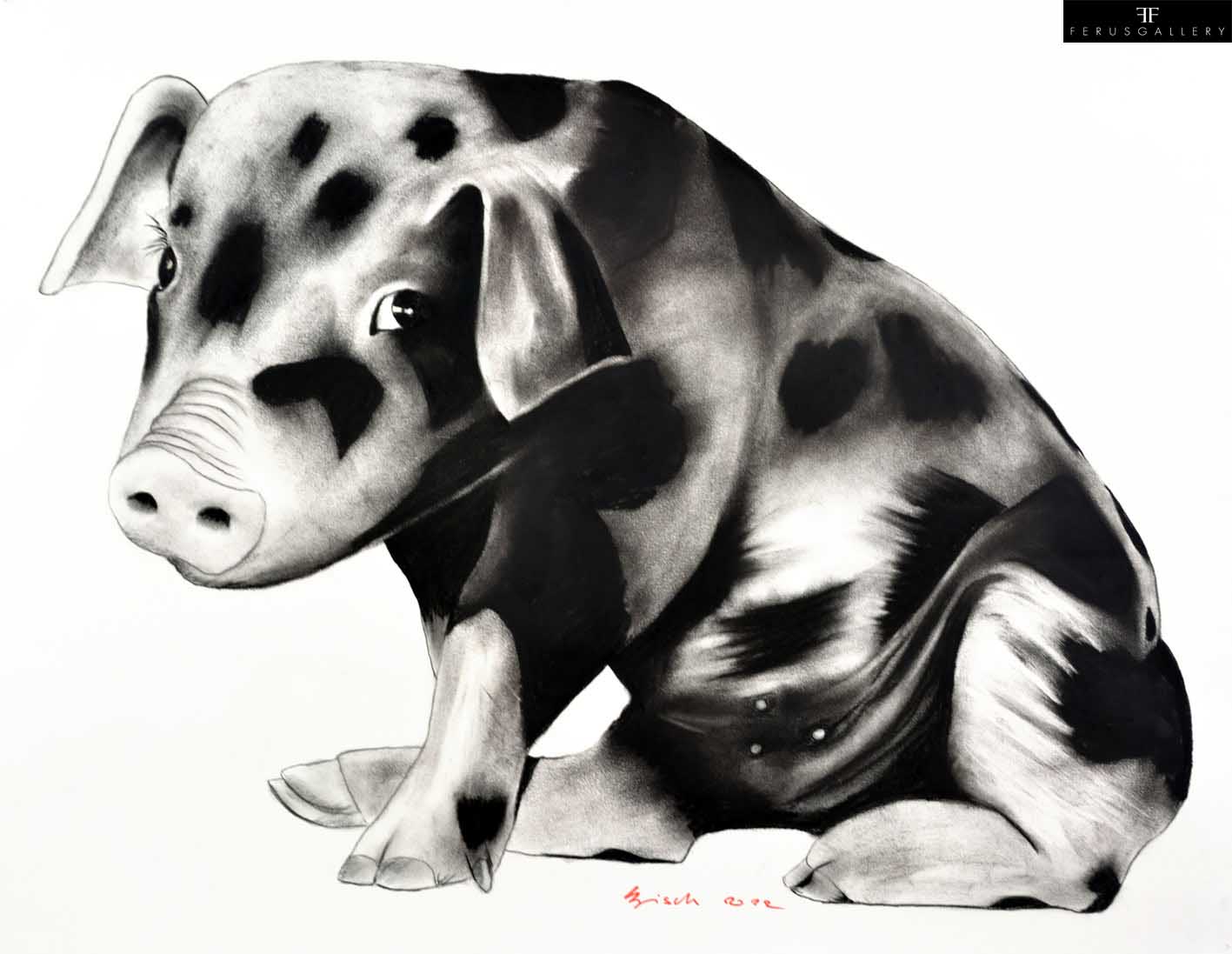 Sweet Piggy drawing by Thierry Bisch