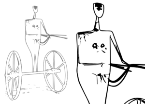 Dessin de l'Aurige d'Hiquily